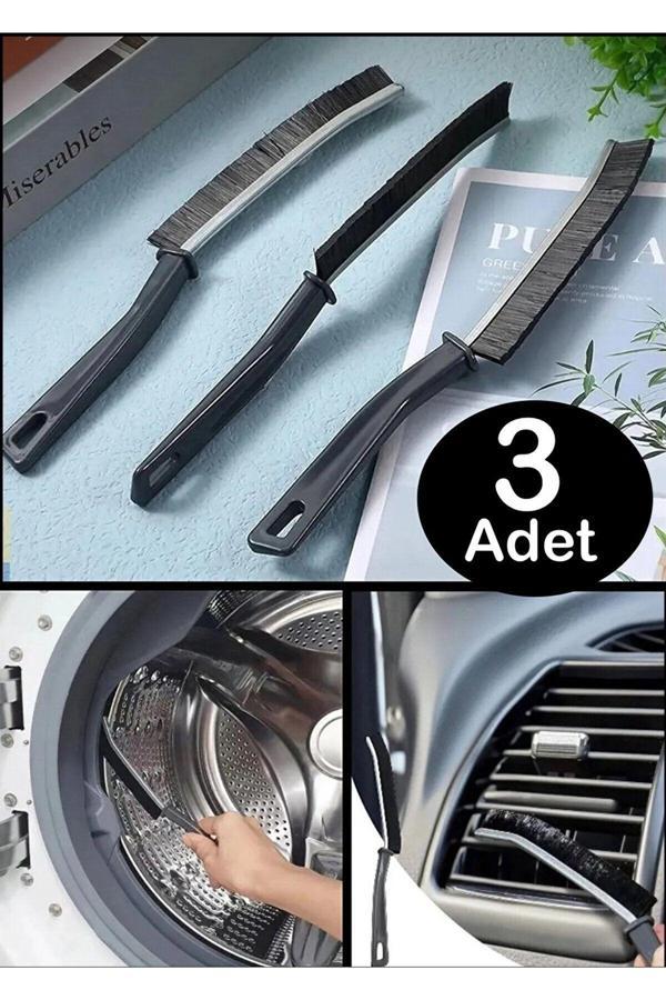 Qesqin 3 Adet Çok Amaçlı Ince Temizlik Fırçası - Derz Arası Banyo Mutfak Lavabo Detay Temizleme Fırçası - Image 1