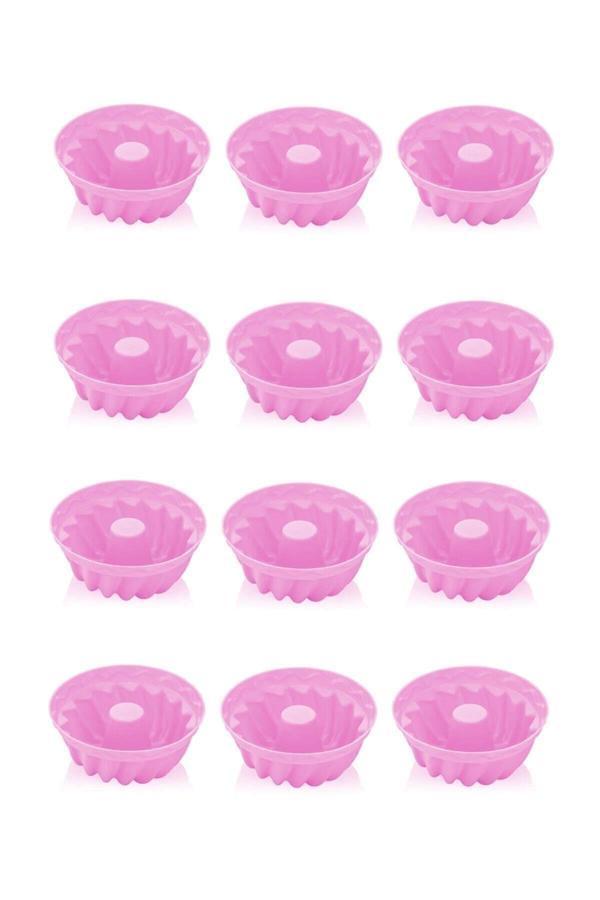 Qesqin Renkli Silikon Mini Kek Kalıbı 12'Lı Cupcake Ve Muffin İçin Yapışmaz Kalıp - Image 1