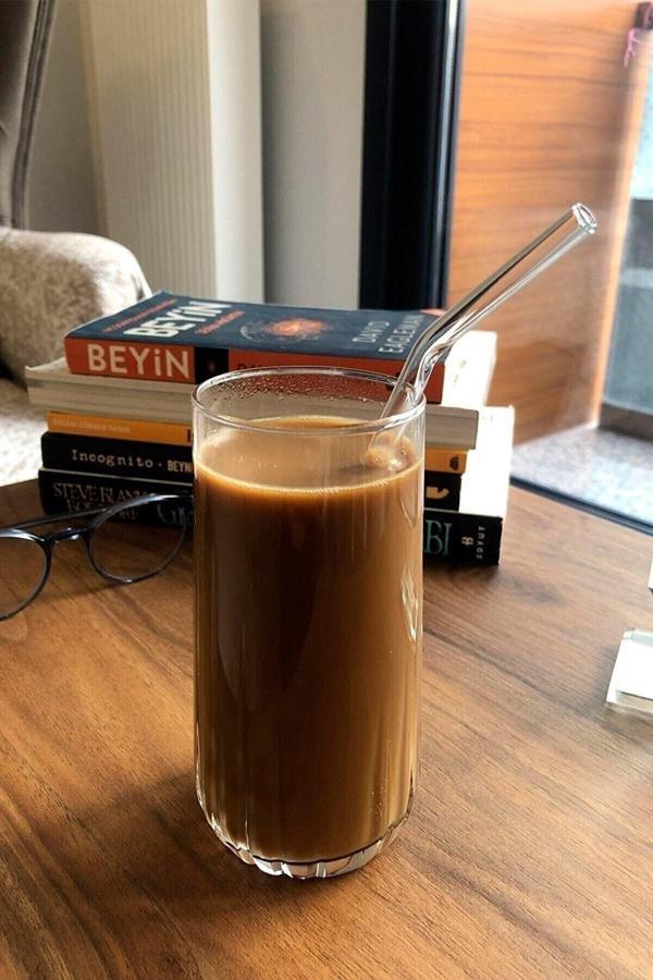 Qesqin Şeffaf Cam Eğimli Pipet | Cam Pipet - 1 Adet - Image 1