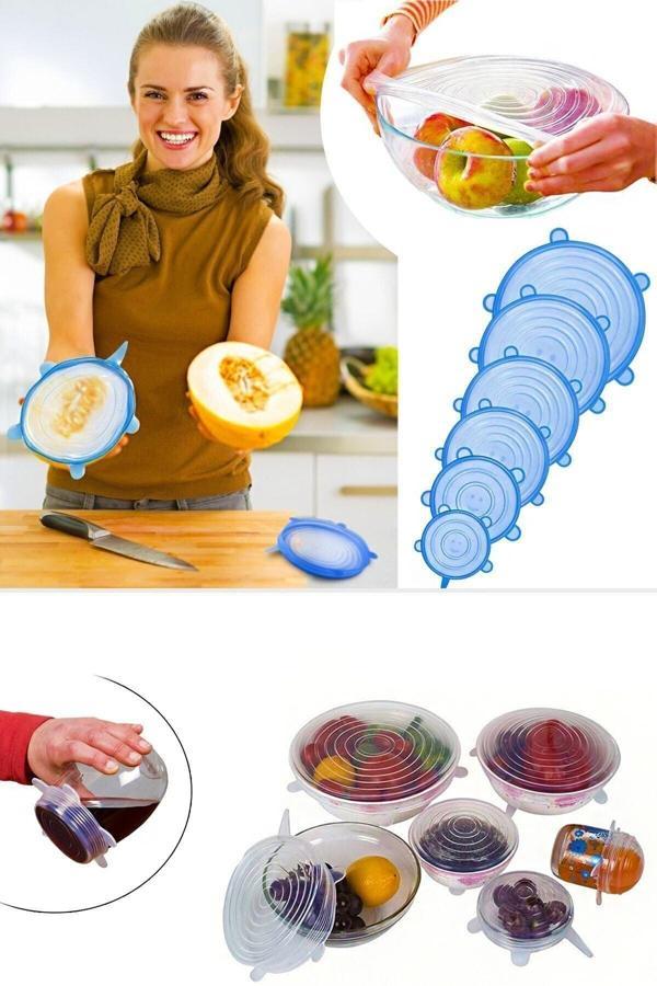 Qesqin 6 Boy Gıda Koruyucu Silikon Streç Kapak Bone - Image 1