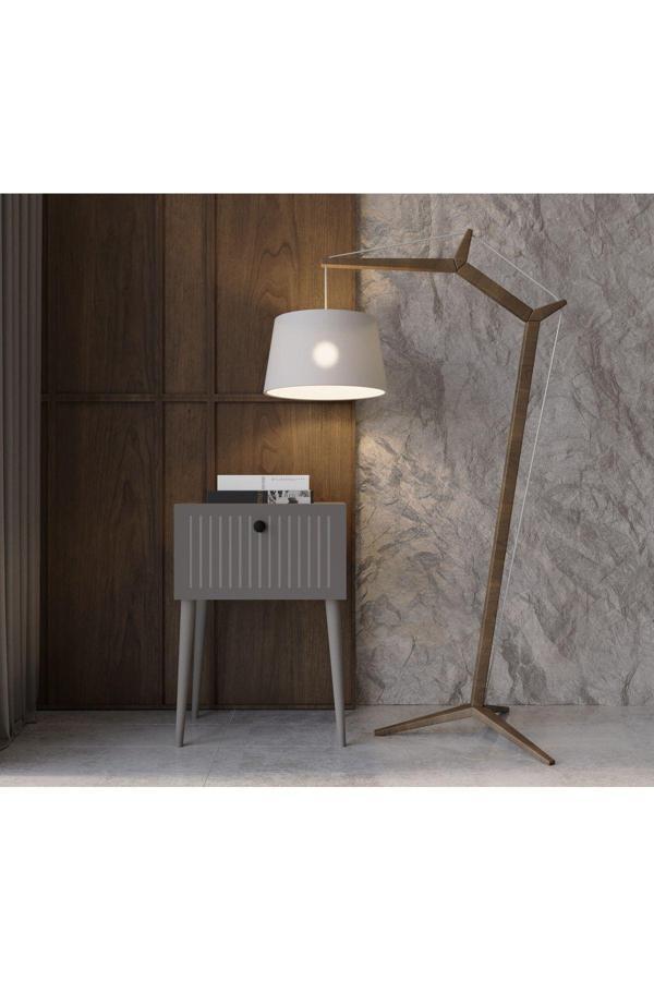 Enwood CANOPUS MDF GRİ AHŞAP AYAKLI TEK KAPAKLI KOMODİN - Image 1