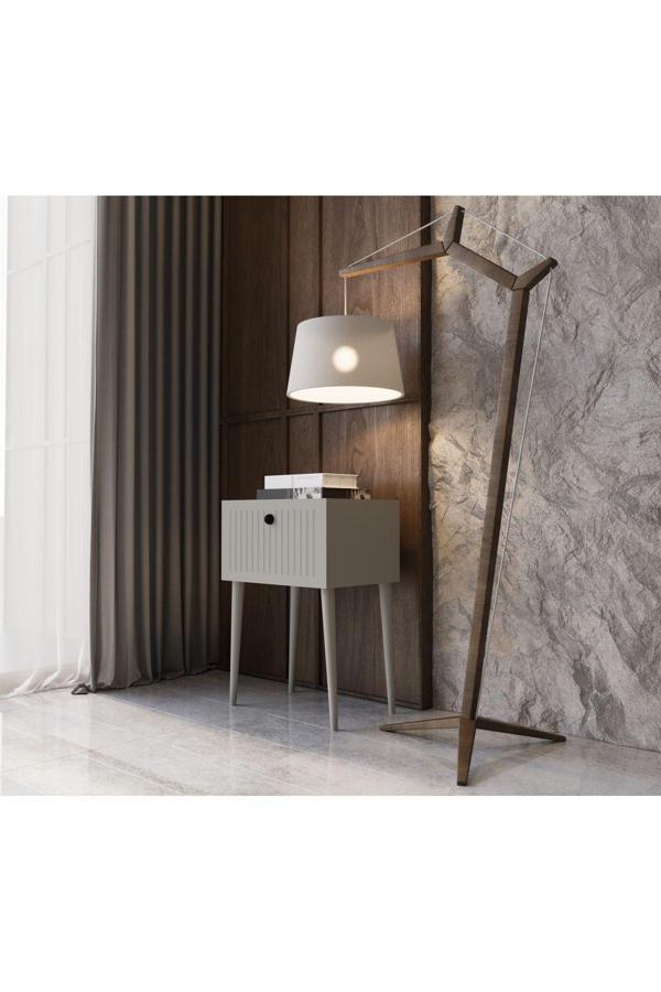 Enwood CANOPUS MDF KUM TAŞI RENGİ AHŞAP AYAKLI TEK KAPAKLI KOMODİN - Image 1
