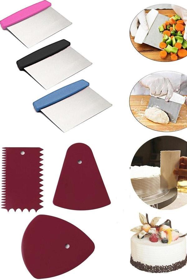 Qesqin Çelik Spatula Hamur Kesici Hamur Ve Pasta Şekillendirici Kesici - Image 1