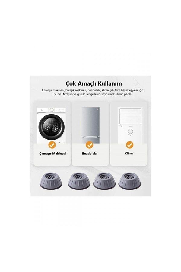 Qesqin Gürültü Engelleyici Ve Kaymaz Titreşim Önleyici Kauçuk Ayak Pedleri Çamaşır Makinesi Stoper - Image 1