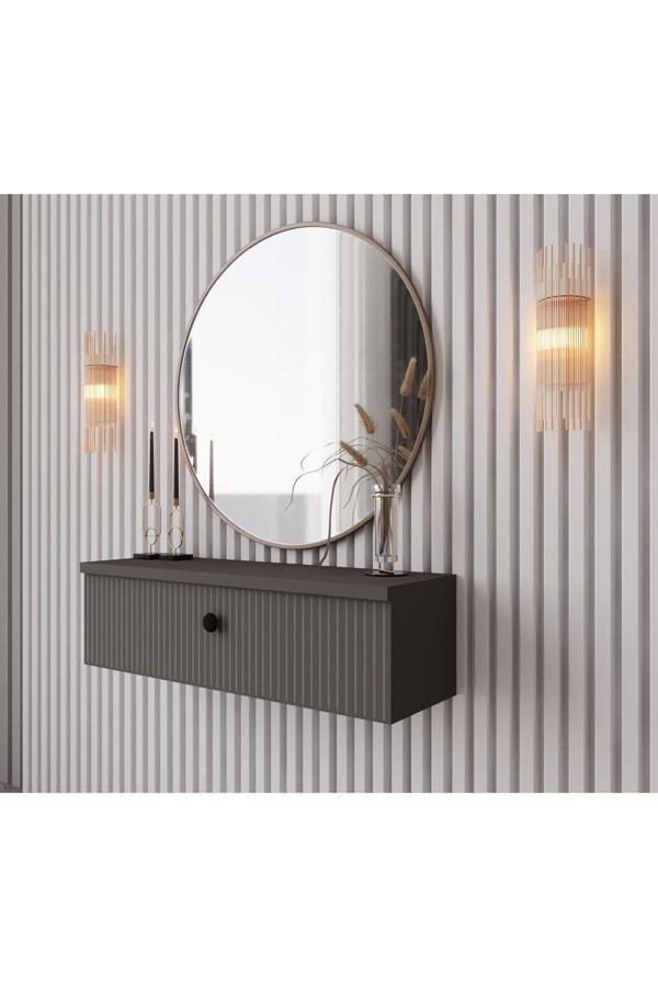 Enwood MİMOSA GRİ MDF DUVARA MONTE KAPAKLI DRESUAR - Image 1