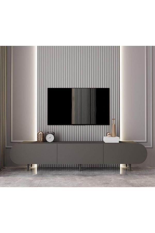 Enwood REGULUS MDF 3 KAPAKLI AHŞAP AYAKLI 180 Cm COUNTRY TV ÜNİTESİ - Image 1