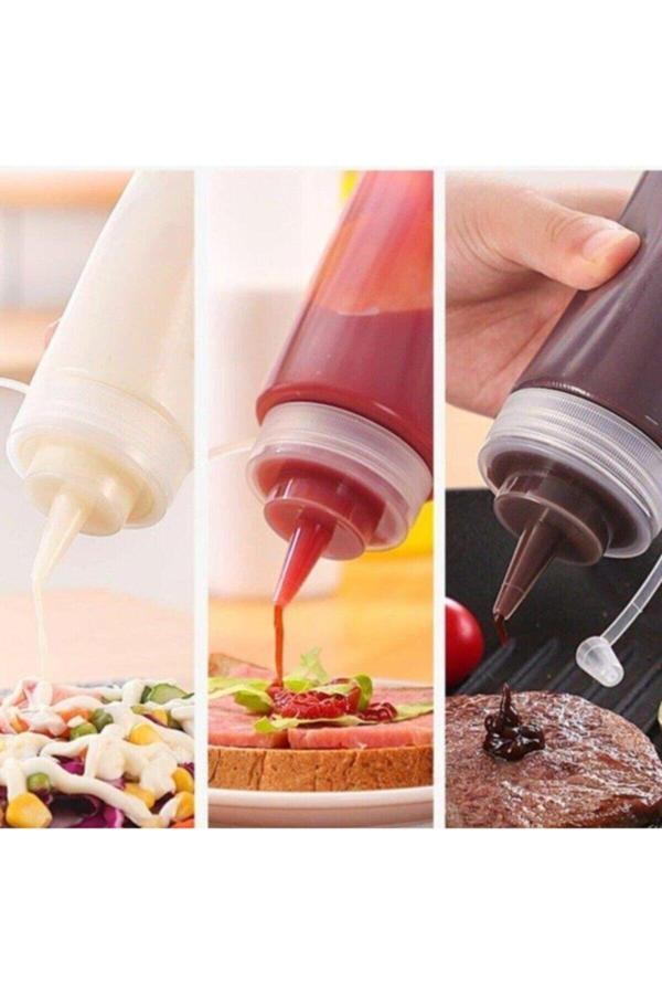 Qesqin Masterchef Sızdırmaz Kapaklı Plastik Yağ Şişesi Yağdanlık Sos Şişesi 700 Ml. - Image 1