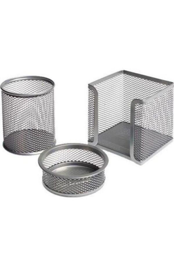 Leva Masa Ofis Seti Metal File Gri 3 Lü Paket - Image 1