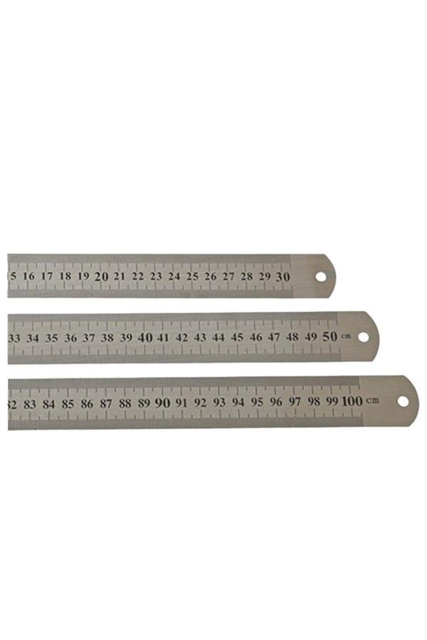 Linea Çelik Cetvel Seti 3 Adet ( 30-50-100 Cm) - Image 1