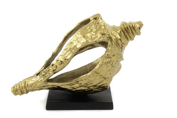 Mikasa Moor Cowry Gold Metal Dekor Obje 31x16x20cm - Image 1