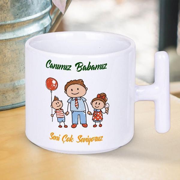 Canımız Babamız Seni Çok Seviyoruz Yazılı Babalar Gününe Özel Hediyelik T Kupa Bardak - Image 1