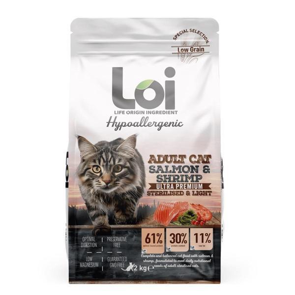 Loi Hipoalerjenik Sterilised Kısır Kedi Maması Somonlu ve Karidesli 2 Kg - Image 1