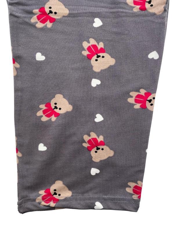 Kadın Beyaz Kalpli Ayıcık Desenli Pijama Altı Milan-10500 - Image 1