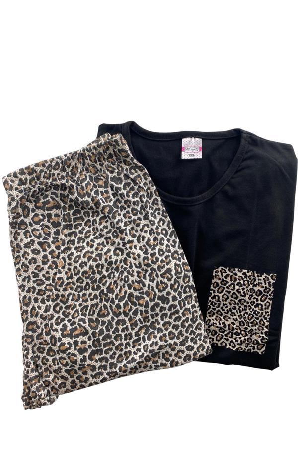 Kadın Leopar Desenli Pijama Takım - 5791 - STLLA PNK - Image 1