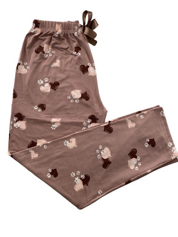 Kadın Köpek Patili Kalp Desenli Pijama Altı Milan-10500 - Image 1