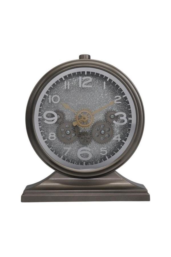 Efe Mark Premium Serisi Modern Kadranlı Döner Çarklı 32x28 CM Ev ve Ofis Masa ve Duvar Saati Roma Rakamlı Harita Baskılı - Image 1