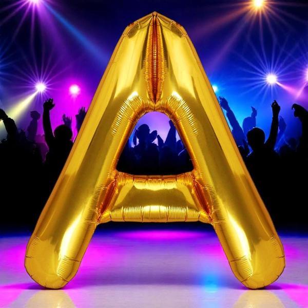 VIP YÜKSEK KALİTE 1 METRE GOLD A HARFİ FOLYO BALON GOLD A HARF BALON HELYUM GAZINA UÇAN BALONA UYGUN - Image 1