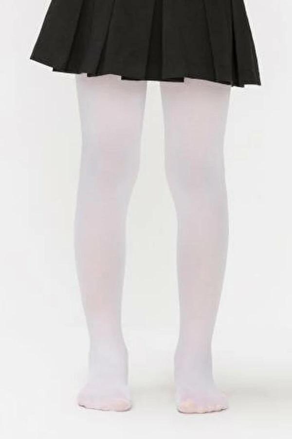 Kız Çocuk Micro 140 den Soft Külotlu Çorap | Beyaz BC8210 - Image 1