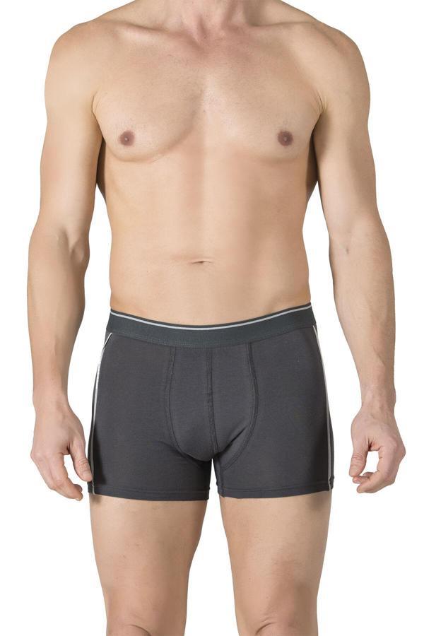 Erkek Penye Likralı Pamuklu Boxer | Antrasit K11314 - Image 1