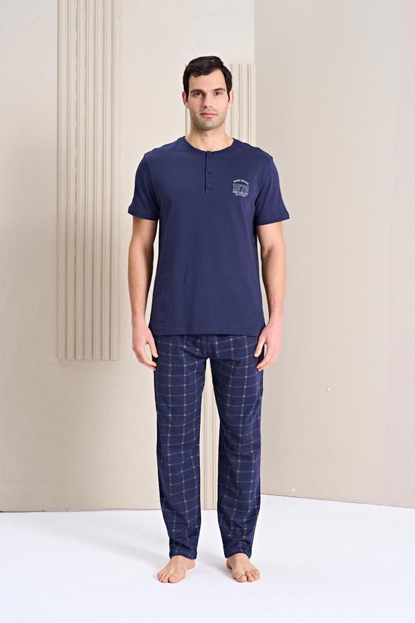 Erkek Önü Patlı Altı Uzun Pijama Takım | 1753 - Image 1