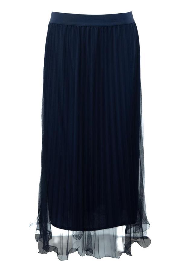 Oppland Kadın Şifon Etek Tüllü Astarlı Genç Model Beli Lastikli Rahat Kesim Tam Kalıp iç Göstermez - Image 1