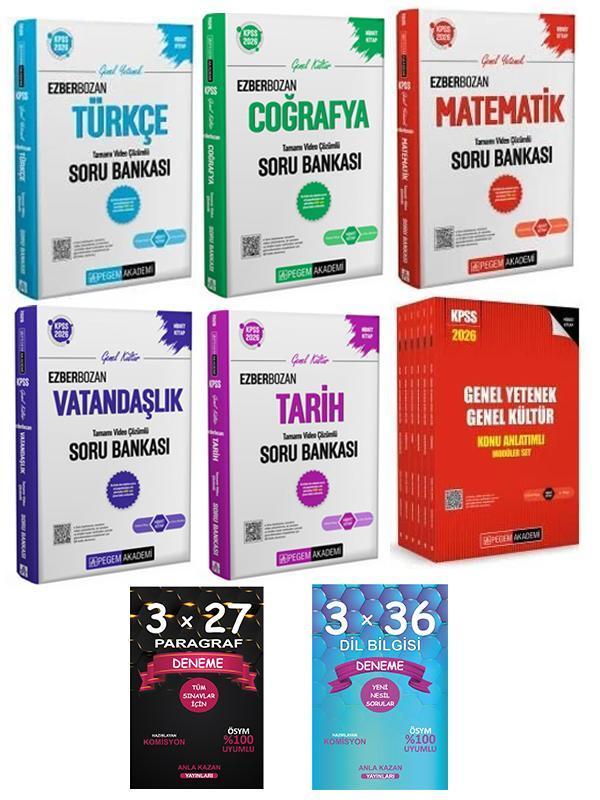 Pegem 2026 KPSS Ezberbozan Soru Seti + GYGK Konu Anlatım Modüler Set + Anla Kazan Deneme 8 li Set - Pegem Akademi Yayıncılık - Image 1