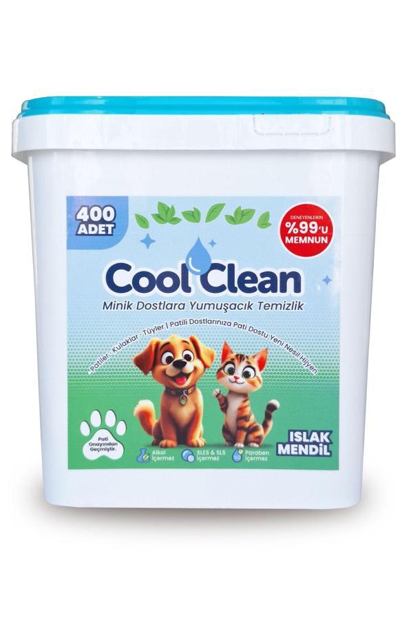 CoolClean -  %100 Doğal Evcil Hayvan Temizlik Islak Havlusu | Parfümsüz – Alkolsüz – 400’Lü Kova Islak Mendil - Image 1