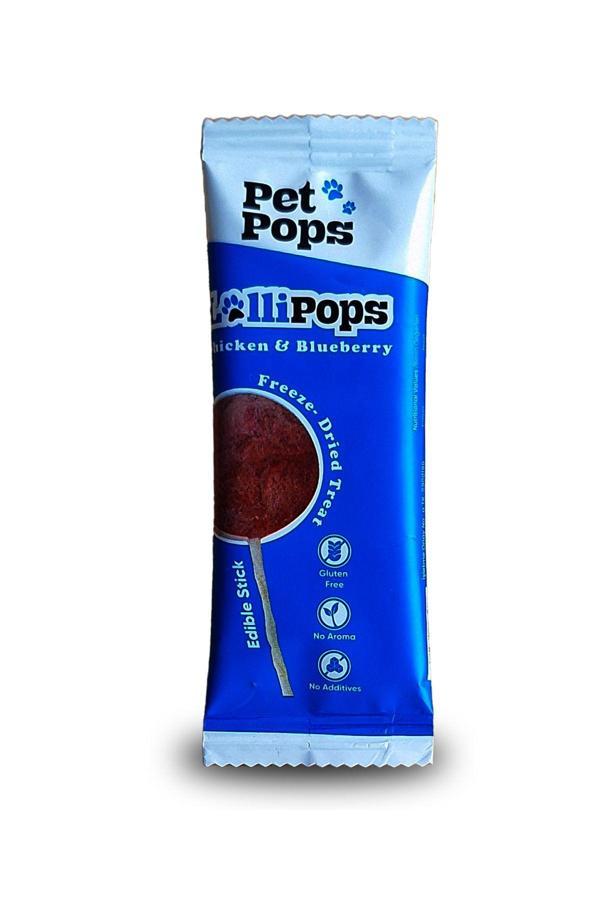 Pet Pops - Kedi Ve Köpekler İçin Lolipop Ödülü - %100 Doğal / 10 Lu / Yaban Mersinli - Yeni - Image 1