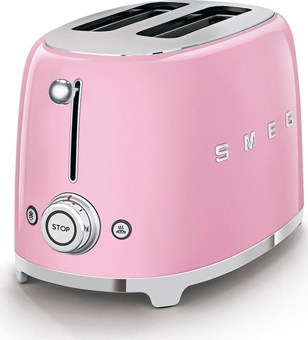 Smeg TSF01PKEU Retro Pembe 2X2 Slot Ekmek Kızartma Makinesi - Image 1