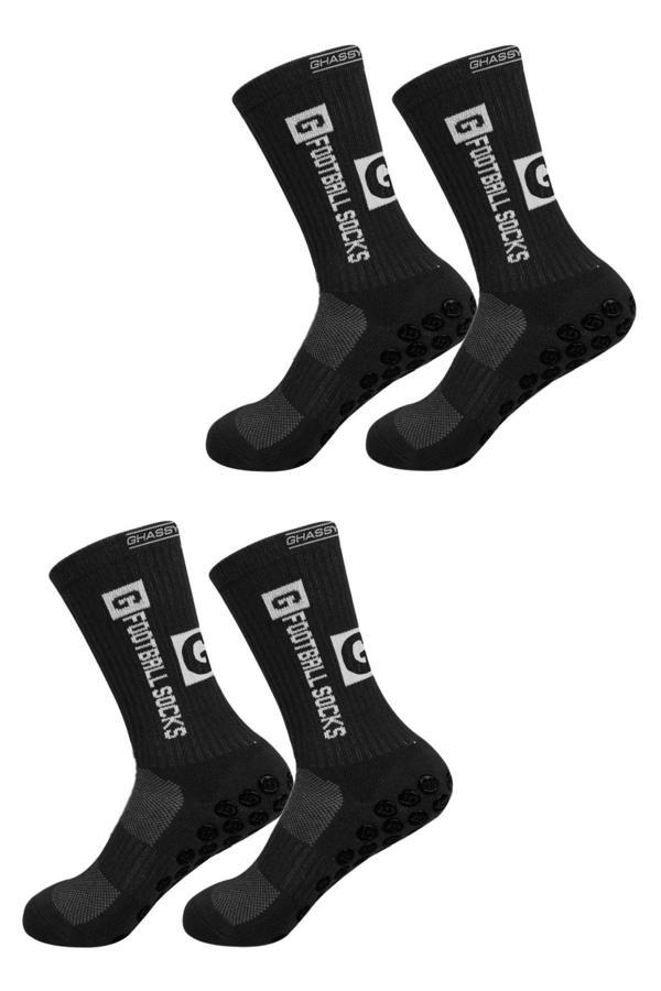 Ghassy Co. 2'li Erkek Kaydırmaz Tabanlı Futbol Koşu Fitness Pamuklu Spor Çorabı - Image 1