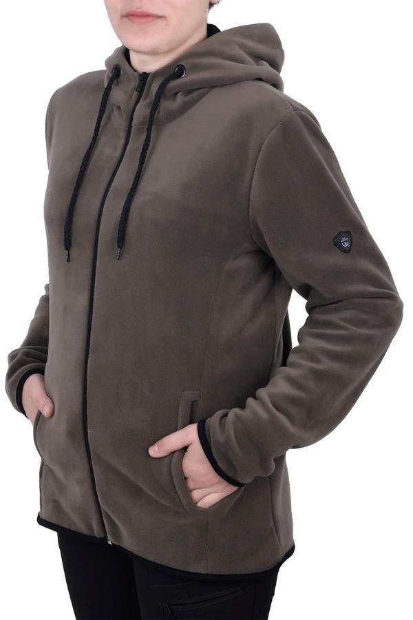 GHASSY CO.KADIN KAPŞONLU  FERMUARLI POLAR SWEATSHİRT - Image 1