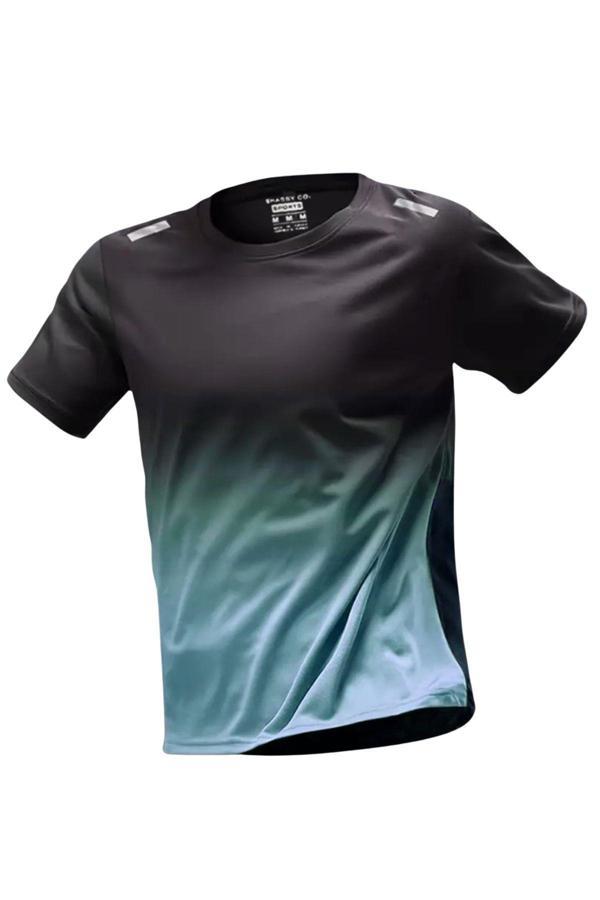 Ghassy Co. Erkek Running Gradyan Renkli Nefes Alabilen Fitness Spor Salonu Atletik Spor T-shirt - Image 1