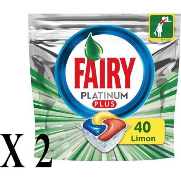 Fairy Platinum Plus 80 Yıkama Tablet Bulaşık Makinesi Deterjanı 2x40 Adet  - Image 1