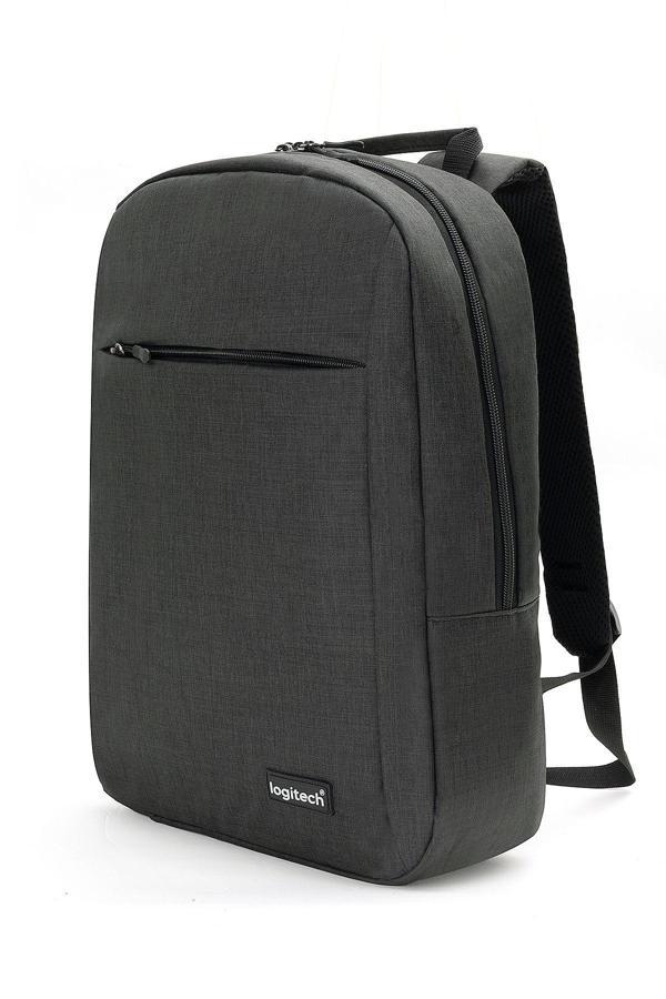 Logitech Orijinal 15.6" İnç Laptop Valiz Askılı Kumaş Notebook Günlük Seyahat Siyah Bilgisayar Sırt Çantası - Image 1