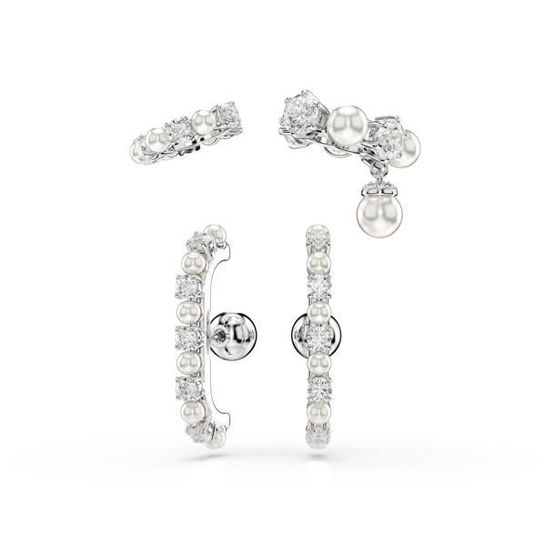 5691715 Swarovski Küpe Matrıx:Ec Set Pearl Whıte/Rhs - Image 1