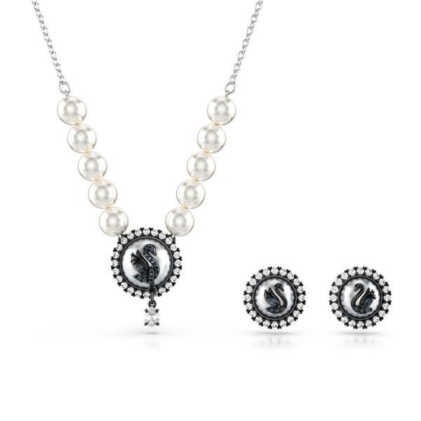 5680875 Swarovski Set Swan:Set Prl Gry/Rhs - Image 1