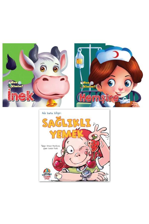 Yağmur Çocuk Ada Bunu Biliyor-Sağlıklı Yemek +Ben Kimim Hemşire + Inek 3 Kitap 2-3 Yaş - Yağmur Çocuk - Image 1