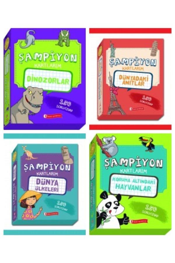 Odtü Yayıncılık Şampiyon Kartlarım Seti Dinozorlar-Ülkeler-Anıtlar-Koruma Altındaki Hayvanlar - Odtü Eğitim - Image 1