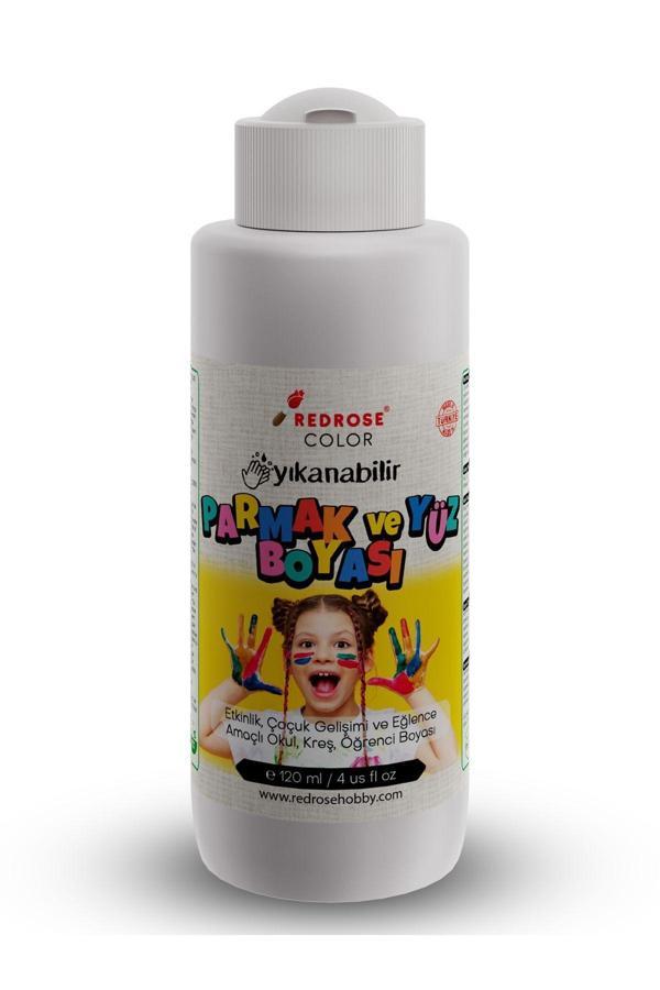 Red Rose Beyaz Parmak Boyası 120Ml Yıkanabilir, En-71 Sertifikalı, Toksik İçermez, Çocuk Okul Kreş İçin - Image 1