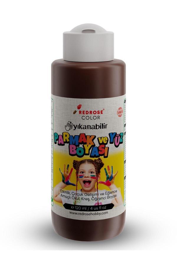 Red Rose Kahverengi Parmak Boyası 120Ml Yıkanabilir, En-71 Sertifikalı, Toksik İçermez, Çocuk Okul Kreş İçin - Image 1