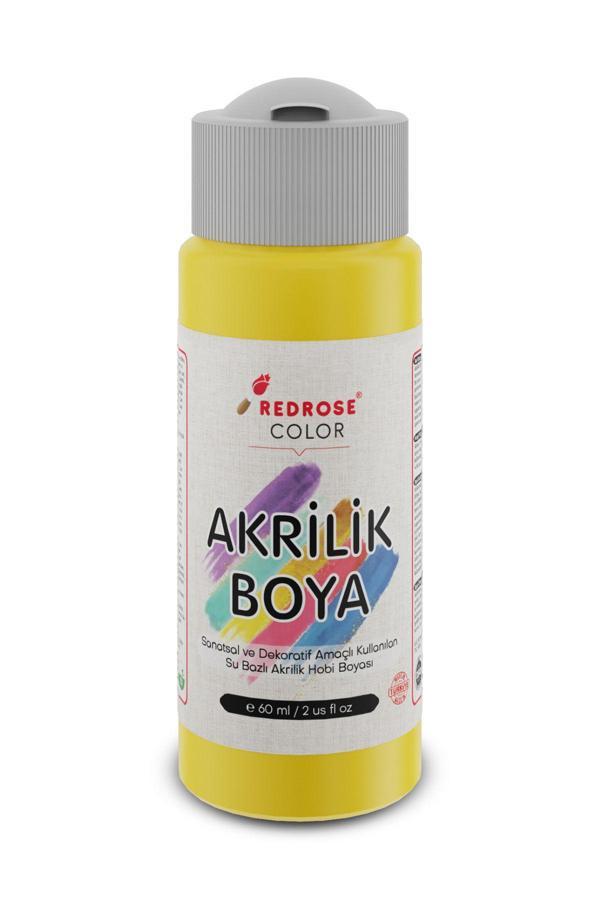 Red Rose Sarı Akrilik Boya 60 Ml Sanatsal, Dekoratif, Hobi Amaçlı, Canlı Renkler - Image 1