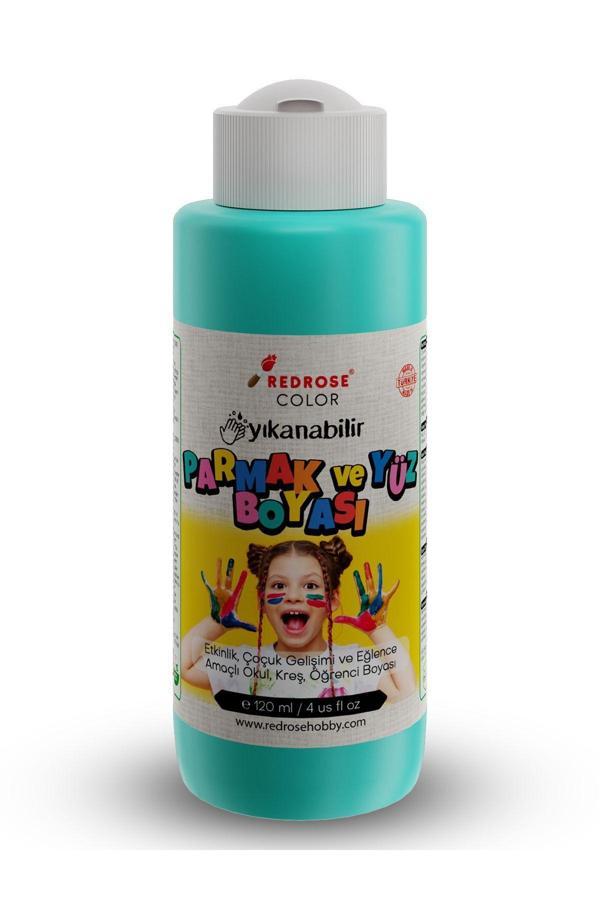 Red Rose Turkuaz Parmak Boyası 120Ml Yıkanabilir, En-71 Sertifikalı, Toksik İçermez, Çocuk Okul Kreş İçin - Image 1