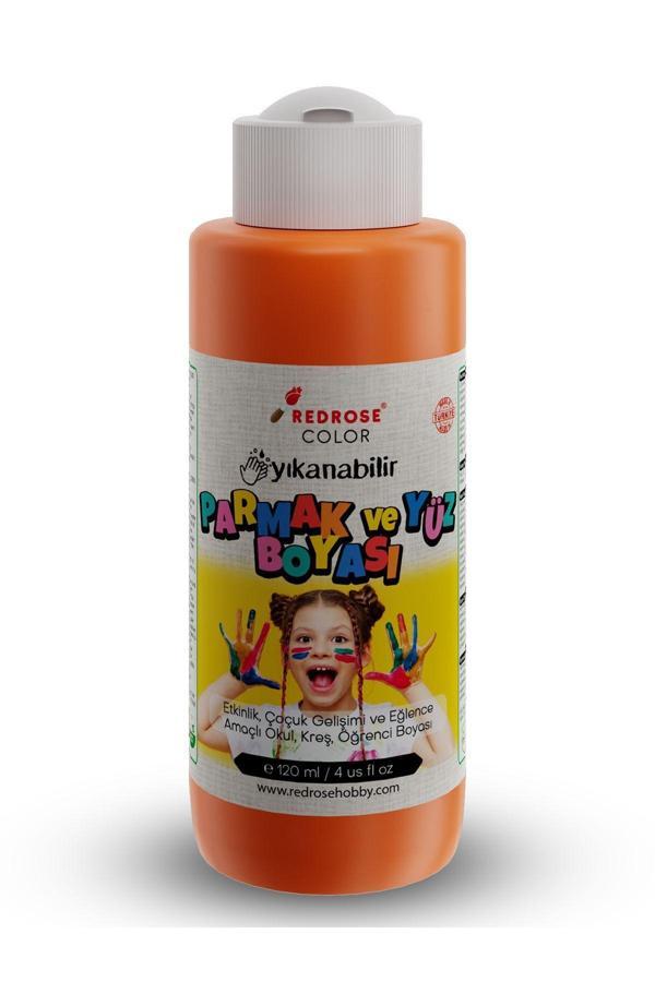 Red Rose Turuncu Parmak Boyası 120Ml Yıkanabilir, En-71 Sertifikalı, Toksik İçermez, Çocuk Okul Kreş İçin - Image 1