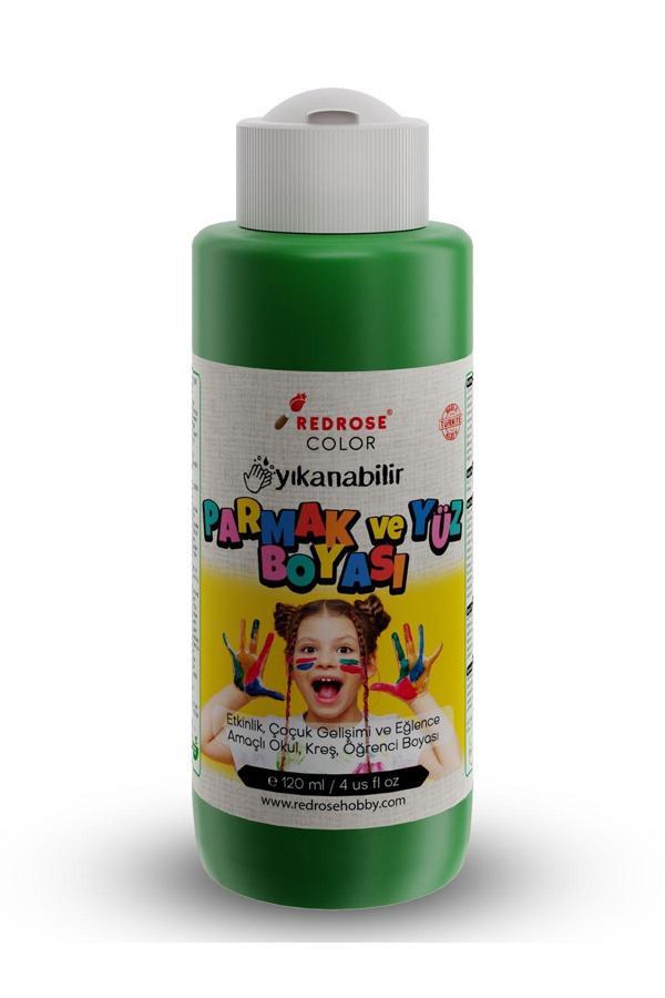 Red Rose Yeşil Parmak Boyası 120Ml Yıkanabilir, En-71 Sertifikalı, Toksik İçermez, Çocuk Okul Kreş İçin - Image 1