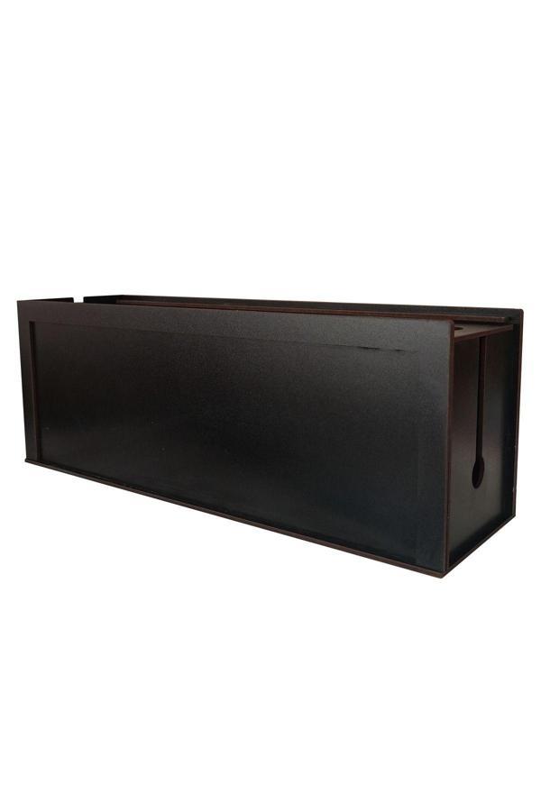 Mars Siyah Kablo Kutusu 40X12X14 Cm Kablo Priz Düzenleyici Organizer (Çift Yüz) (Özel Kutusunda) - Image 1