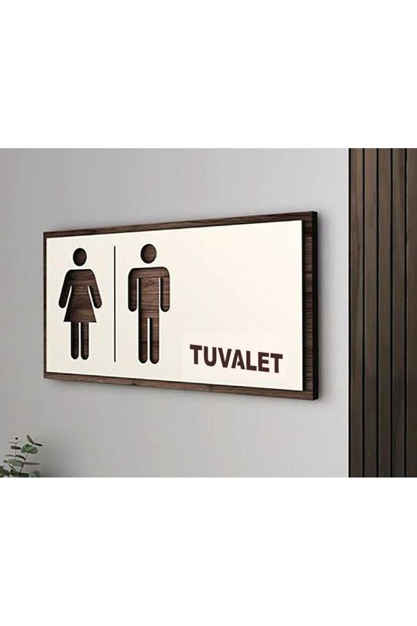 Mars Wc Tuvalet Tabelası 22X12 Cm Kapı Yönlendırme Levhası Büyük Boy - Image 1