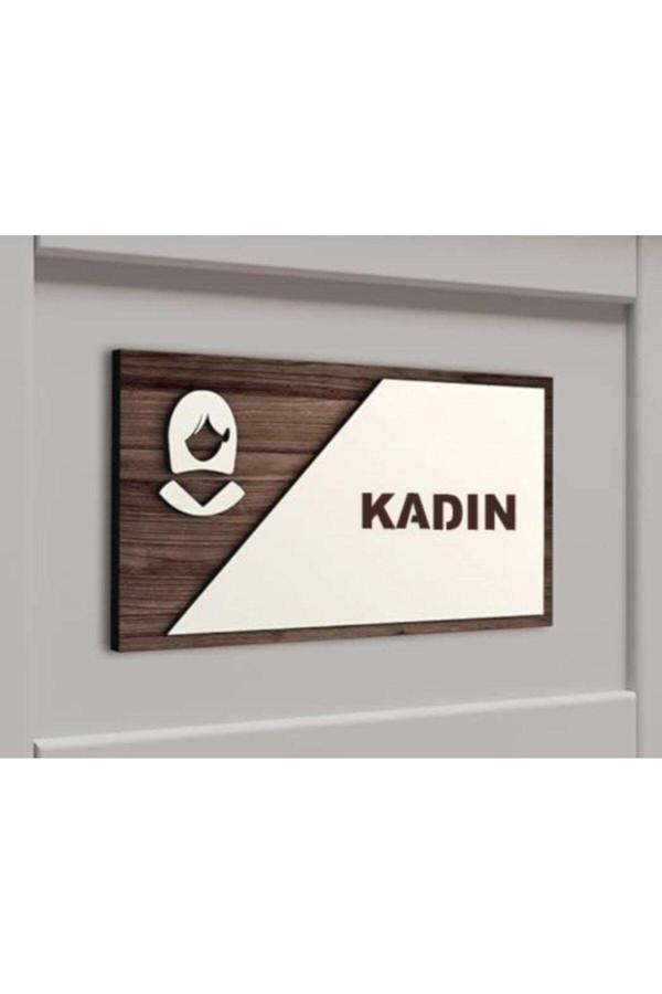 Mars Wc Tuvalet Tabelası Kadın 22X12 Cm Kapı Yönlendırme Levhası Büyük Boy - Image 1