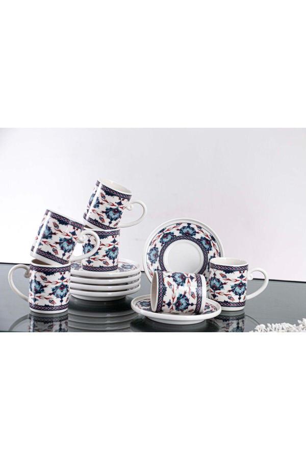 Plt Design Topkapı Kahve Takımı- 6'Kişilik-12 Parça Kahve Fincan Takımı - Image 1