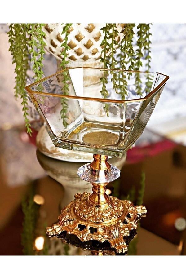 Plt Design 6 Adet Metal Ayaklı Gold Detaylı Magnolia-Kase-Dondurmalık-Şekerlik - Image 1