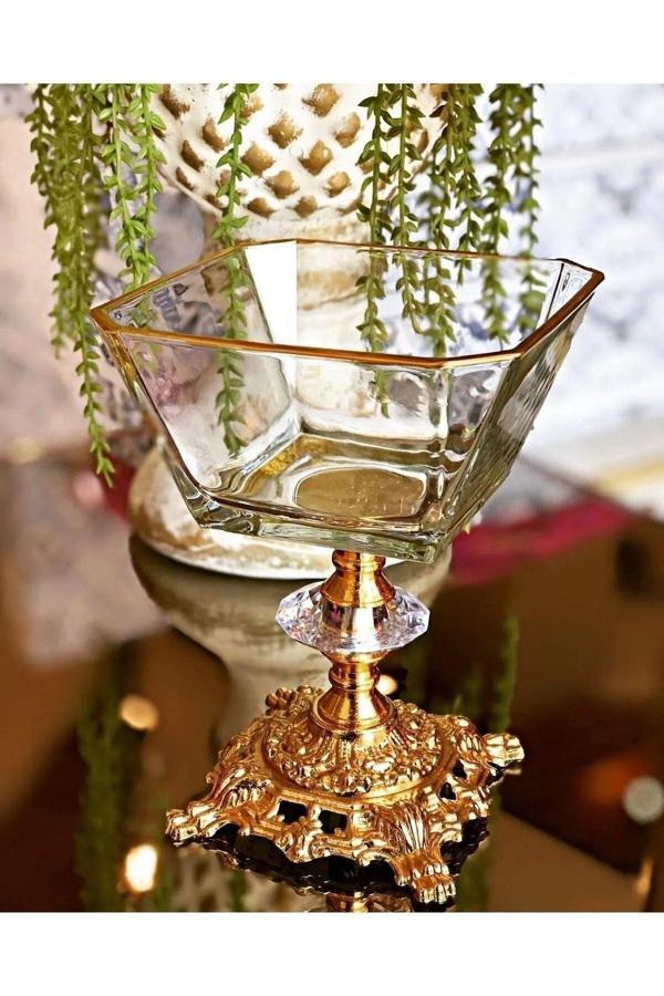 Plt Design 6 Adet Metal Ayaklı Gold Detaylı Magnolia-Kase-Dondurmalık-Şekerlik - Image 1